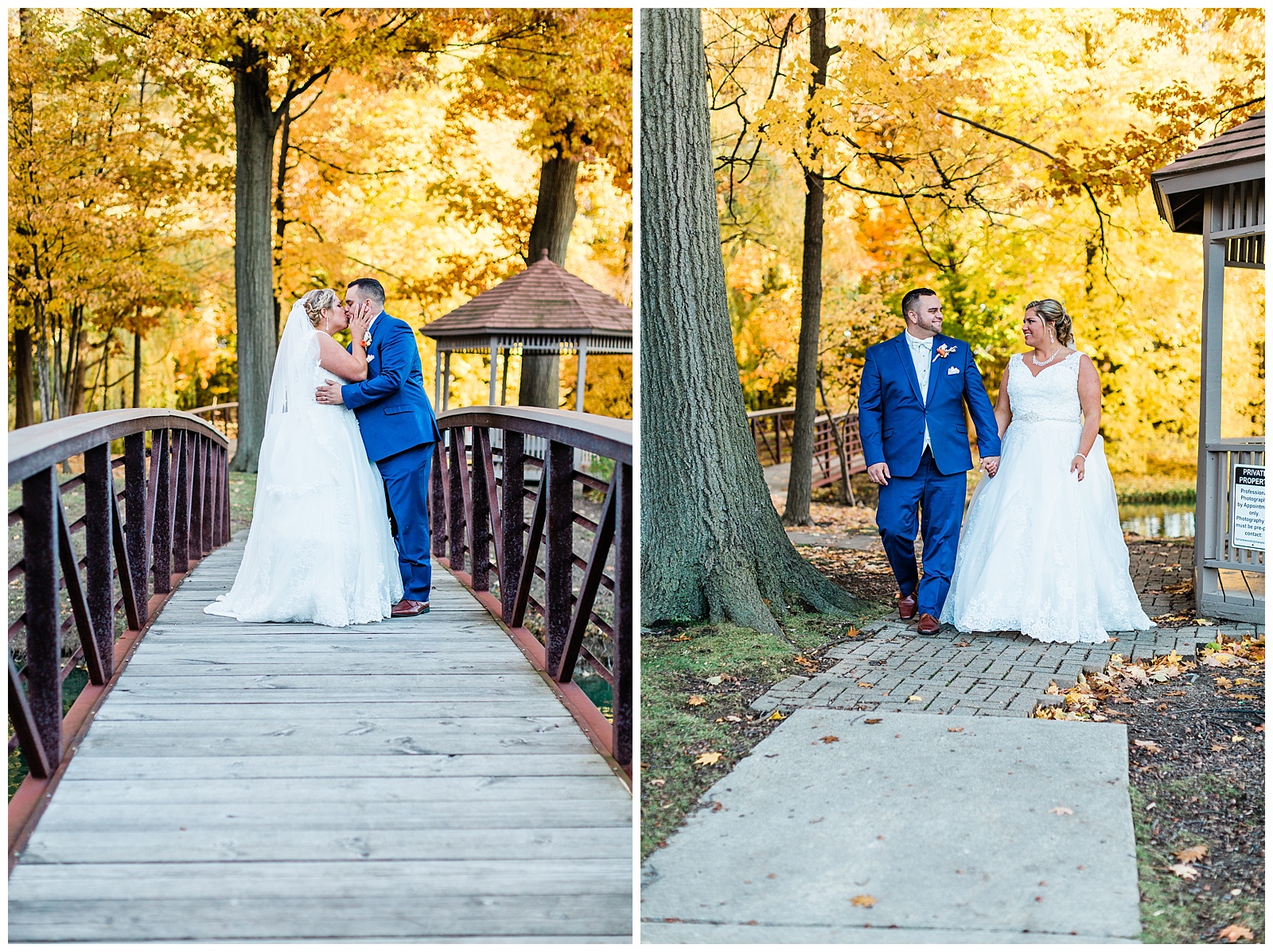 Bride and groom portraits from a Fairlane Club Fall Wedding.