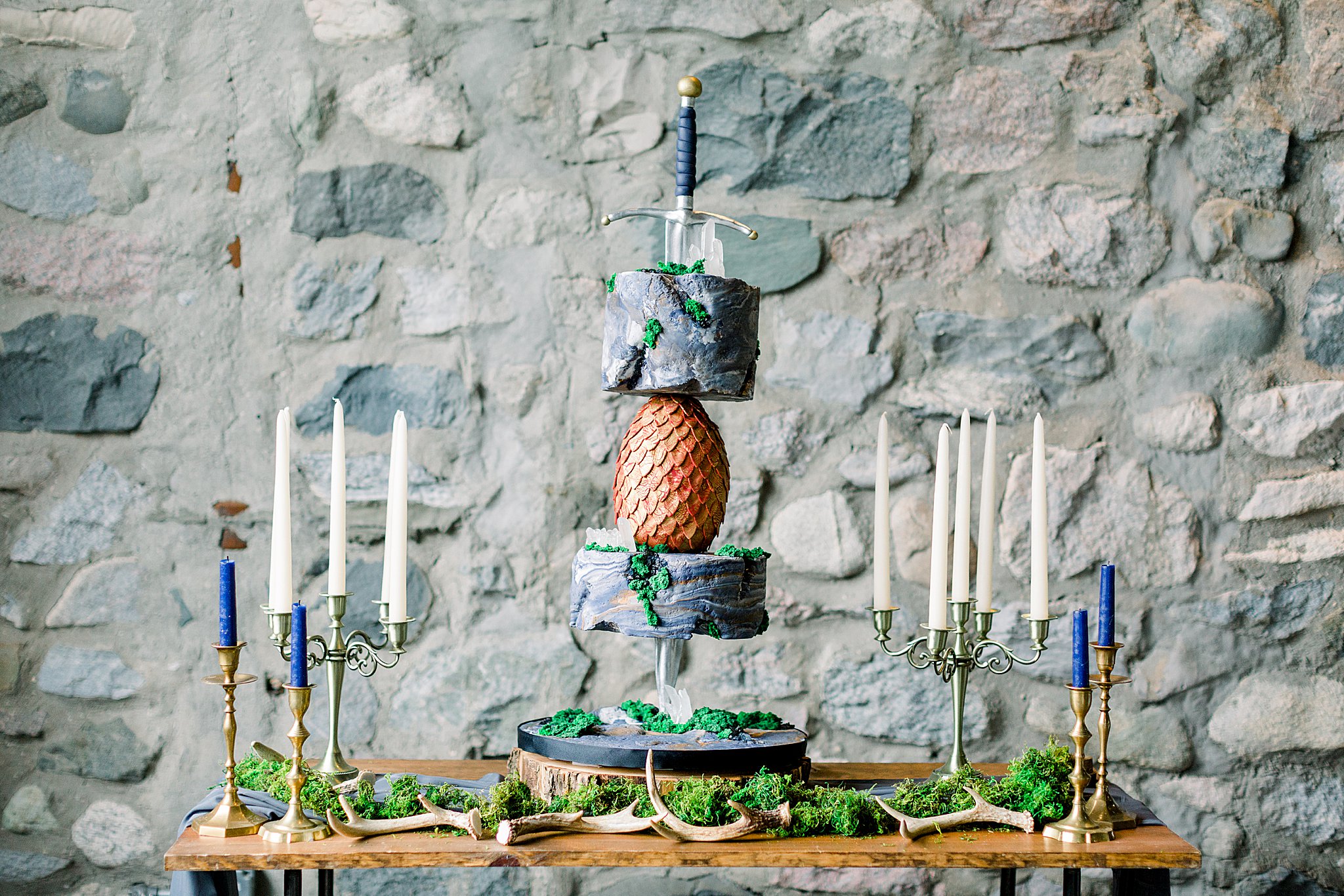 Game of Thrones themed wedding cake at Castle Farms in Charlevoix, Michigan.