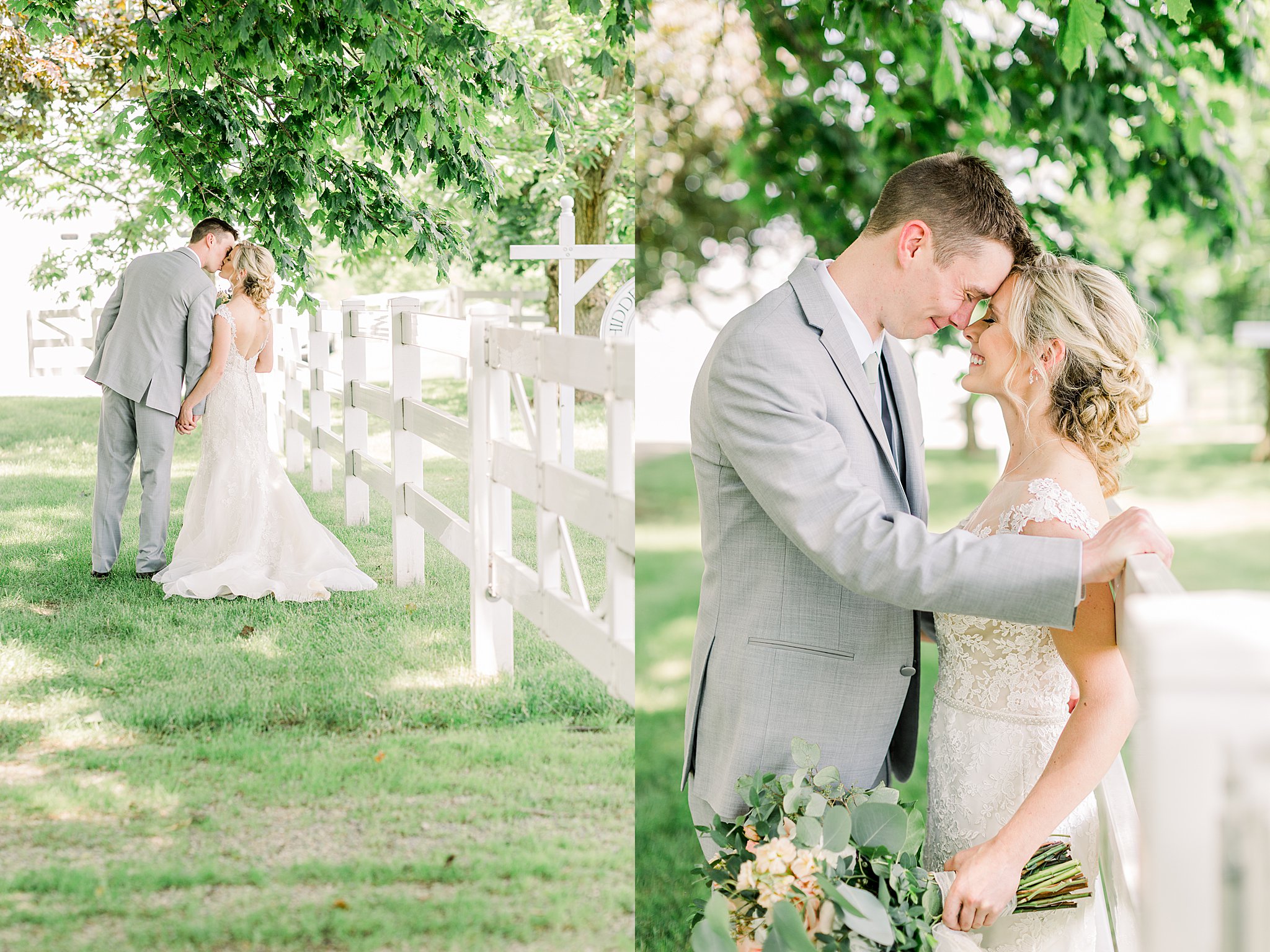 Bridal and groom at Hidden Vineyard Wedding Barn.