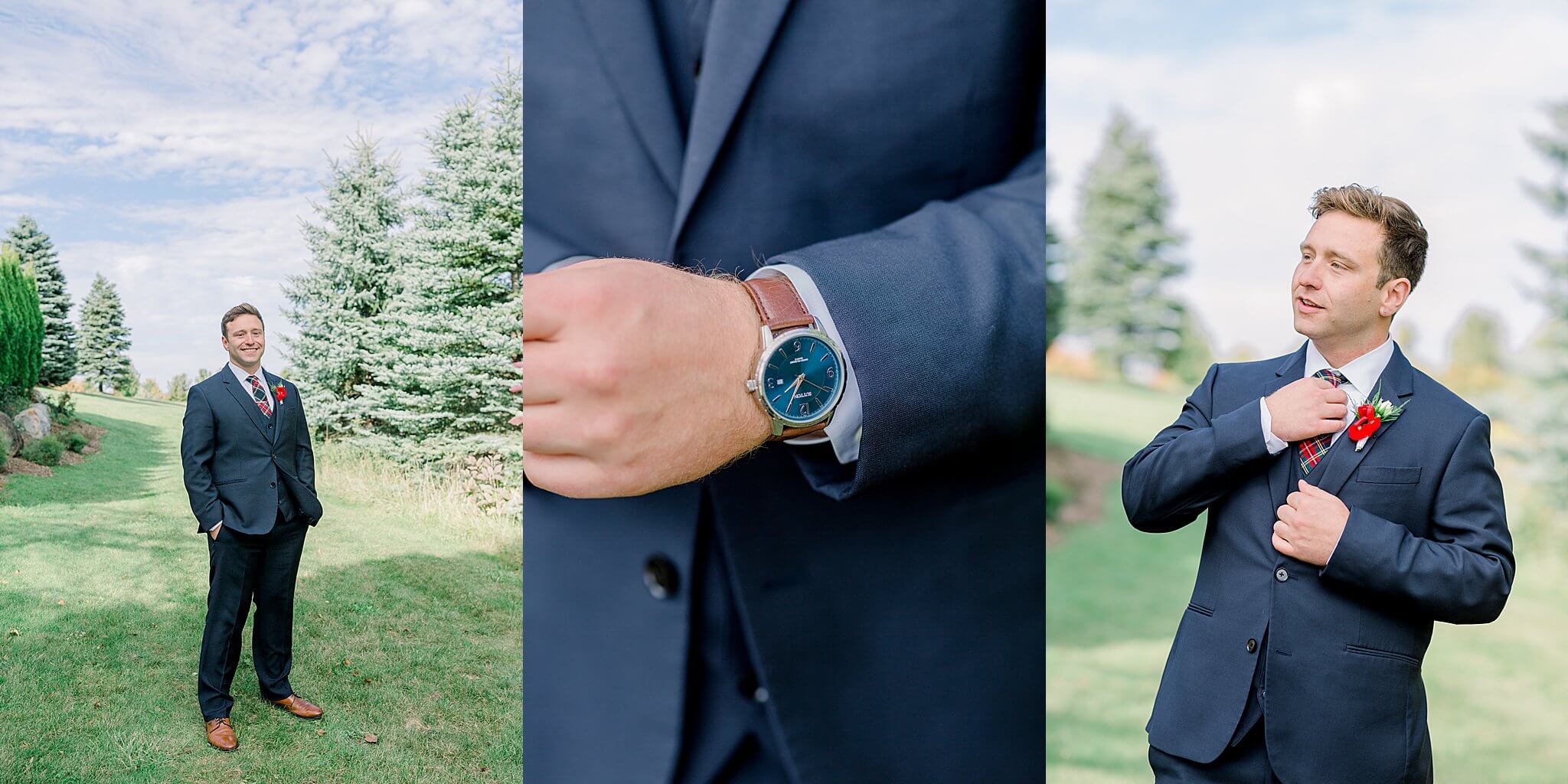 Groom portraits during Timberlee Hills Wedding in Traverse City, Northern Michigan.