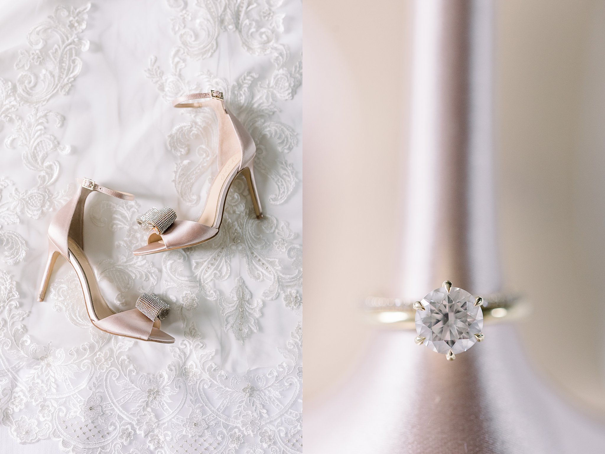 Bride's shoes and ring detail photos for elegant Grand Rapids wedding.