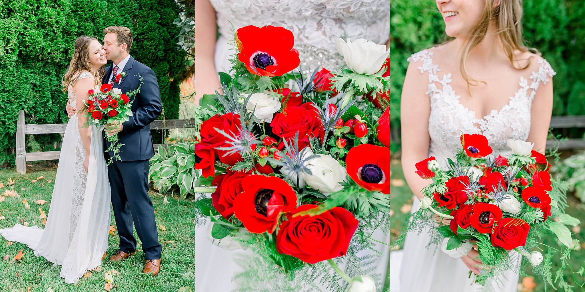 Collage of bride and groom during Timberlee Hills Wedding in Traverse City, Northern Michigan