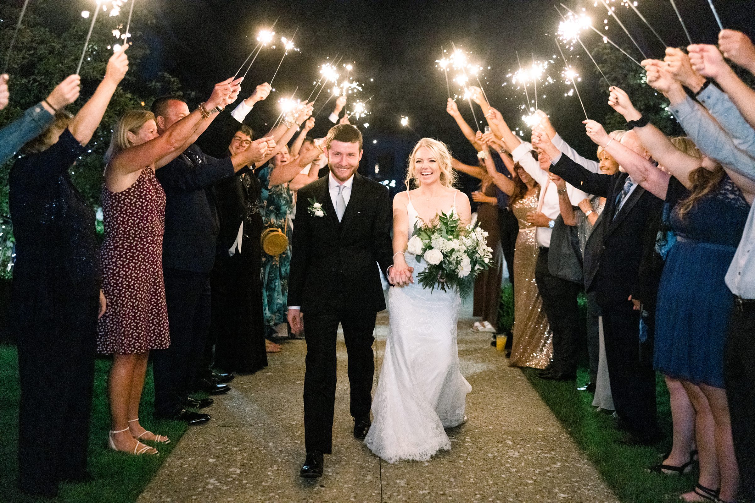Sparkler exit in the Grand Courtyard at Castle Farms in Charlevoix, MIchigan