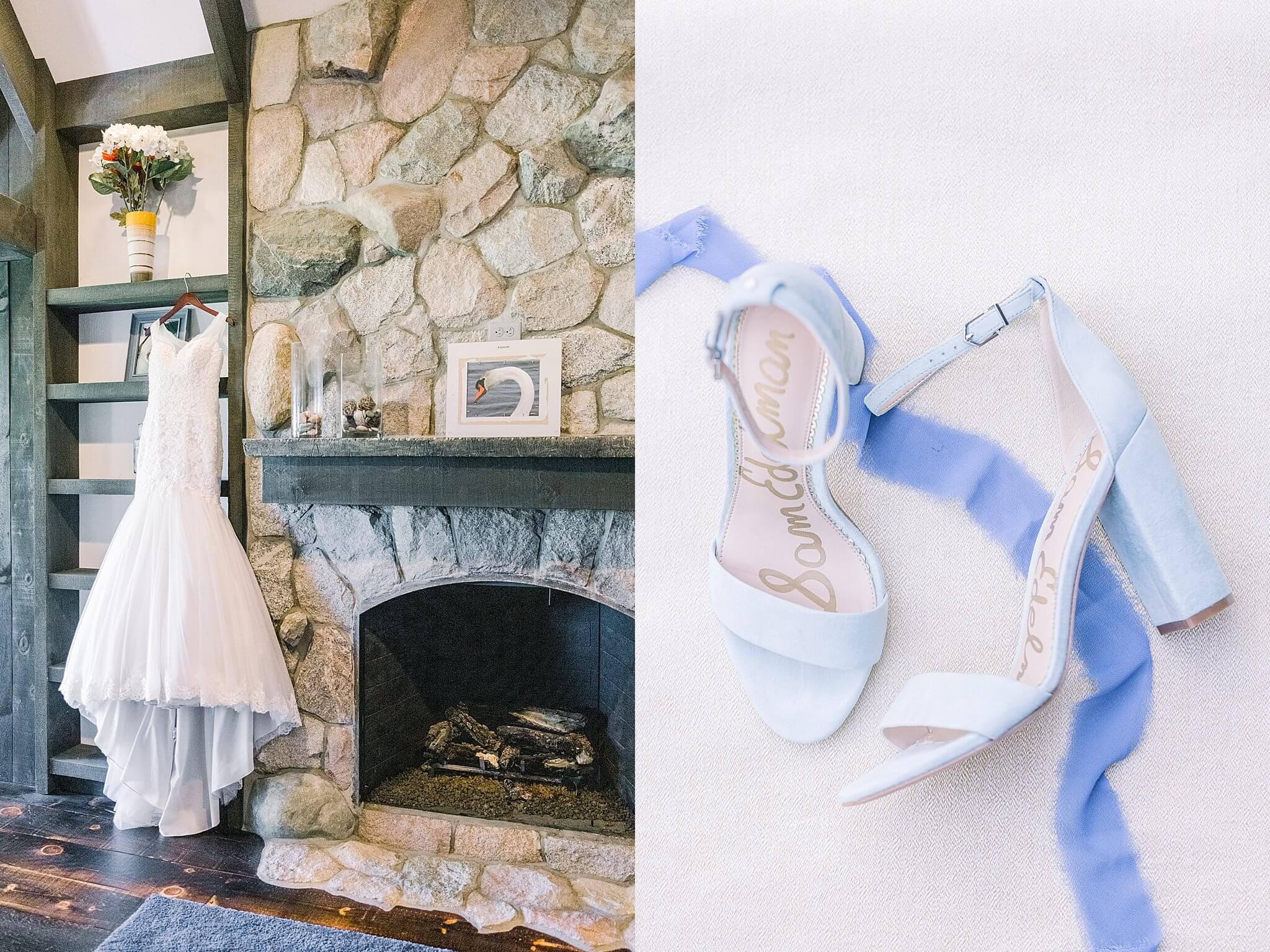Bride's dress and shoes for Castle Farms wedding.